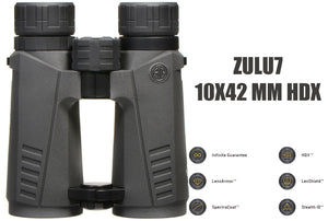 Sig Sauer Zulu7 10x42mm HDX Open Bridge BAK4 Prism Waterproof Binocular, Graphite (SOZ71001)