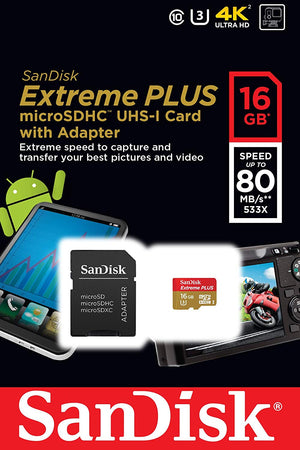 SanDisk Extreme 16 GB microSDHC Class 10/UHS-III1 Pack (SDSQXNE-016G-AN6)