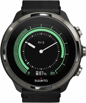 Suunto 9 Baro Titanium Leather GPS Sports Watch with Long Battery Life (SS050463000)